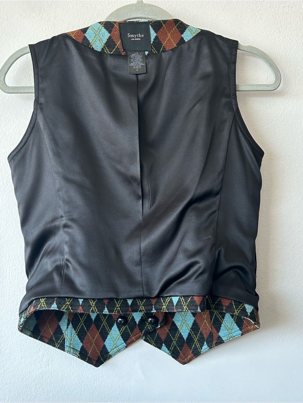 SMYTHE Argyle Wool Double-breasted Preppy Gilet Vest - Picture 11 of 11